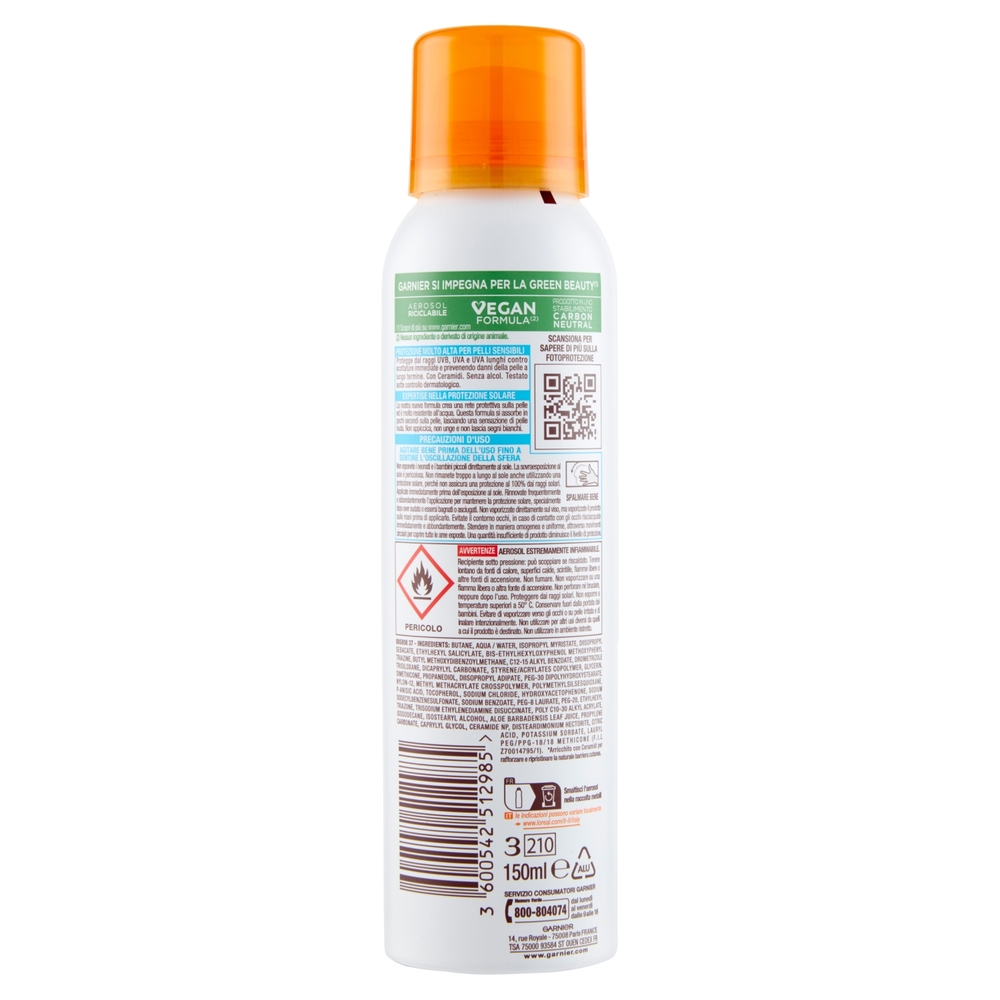 Garnier Ambre Solaire Advanced Sensitive Adulti Mist Ceramide Protect 150 ml